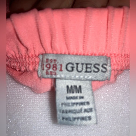 NWOT Guess Romper Bright Peach Sleeveless Strapless Pockets Drawstring Med - Picture 6 of 15